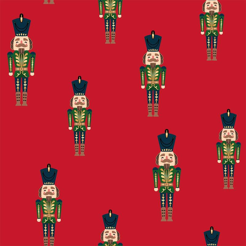 Tela algodón navidad - Rojo