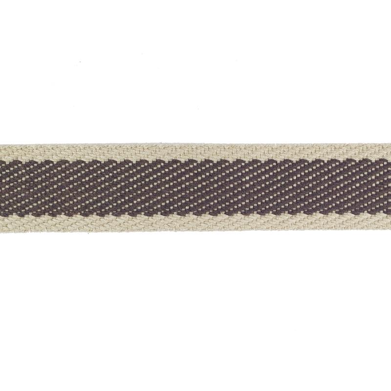 Cinta espiga rayas algodón 3 cm. - Marrón - 15 metros  