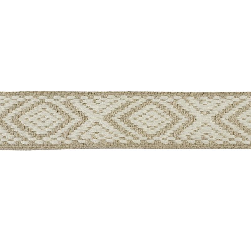 Cinta espiga étnica algodón - Beige/Marfil - 10 metros