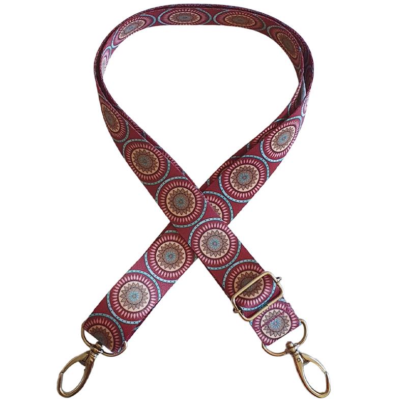 Asa bolso cinta estampada - Mandala Granate
