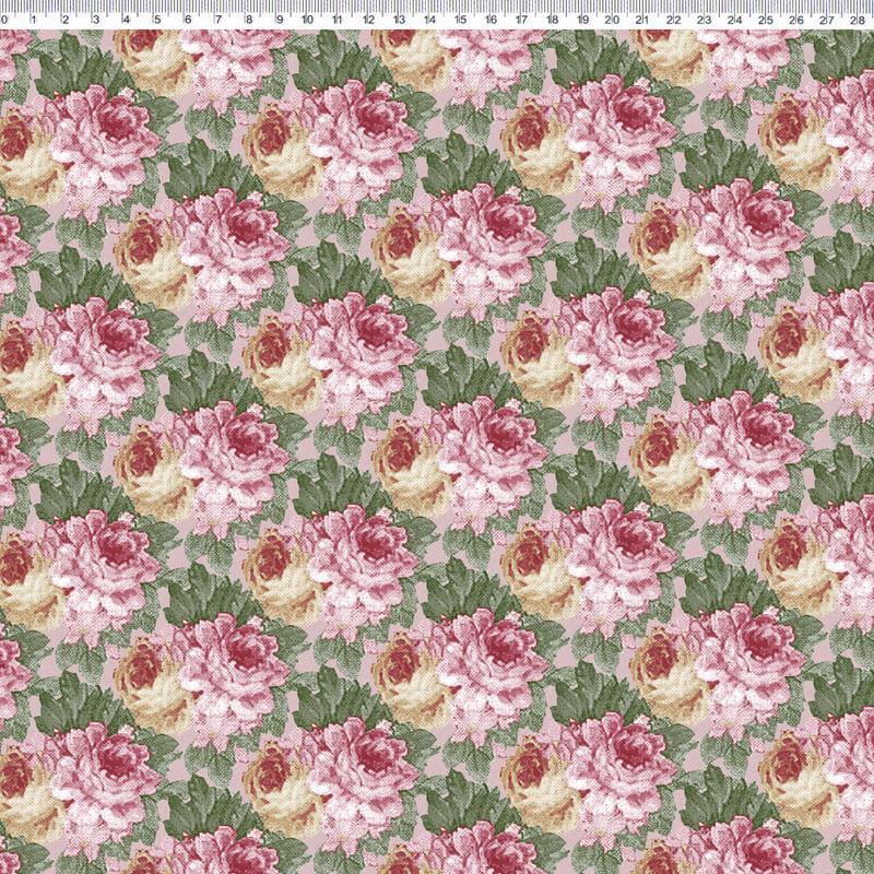 Tela algodón patchwork  SECRET GARDEN - Maquillaje - Millyta - 1 m.        