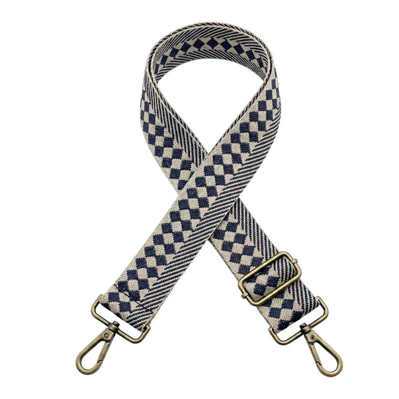 Correa para bolso intercambiable beige con estampado y mosquetones metálicos