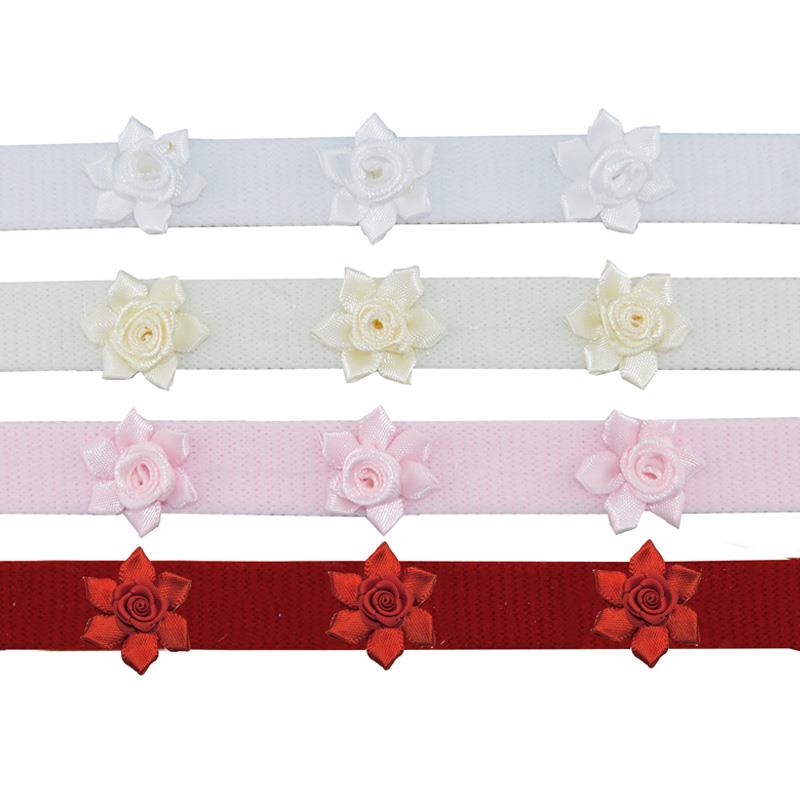 Turbante 1.5 cm. 3 lazos con flor 