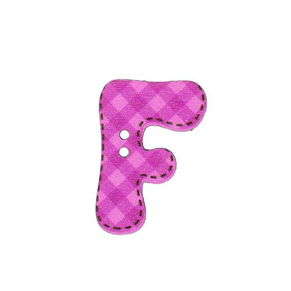 Botón madera - Letra F
