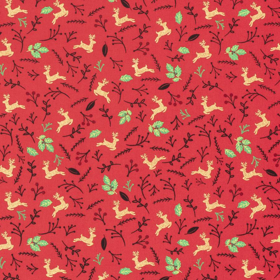 Tela algodón navidad - Rojo