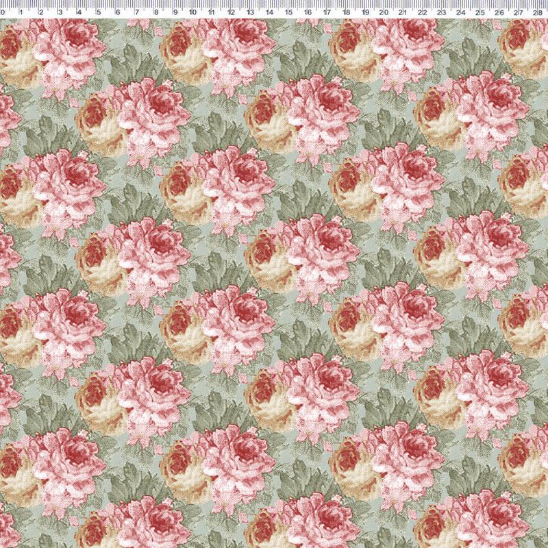 Tela algodón patchwork  SECRET GARDEN - Verde Menta - Millyta - 1 m.       