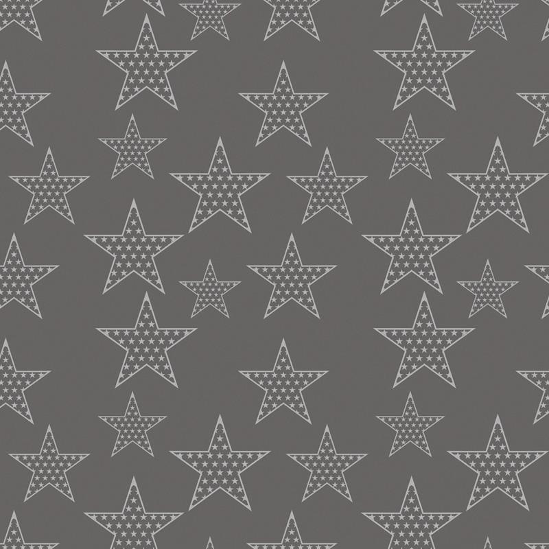 Tela algodón popelin estampado patchwork - Gris - 1 metro