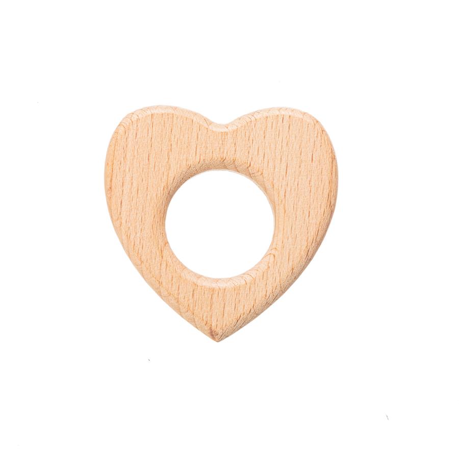 Forma madera natural corazon- 5 unid.    
