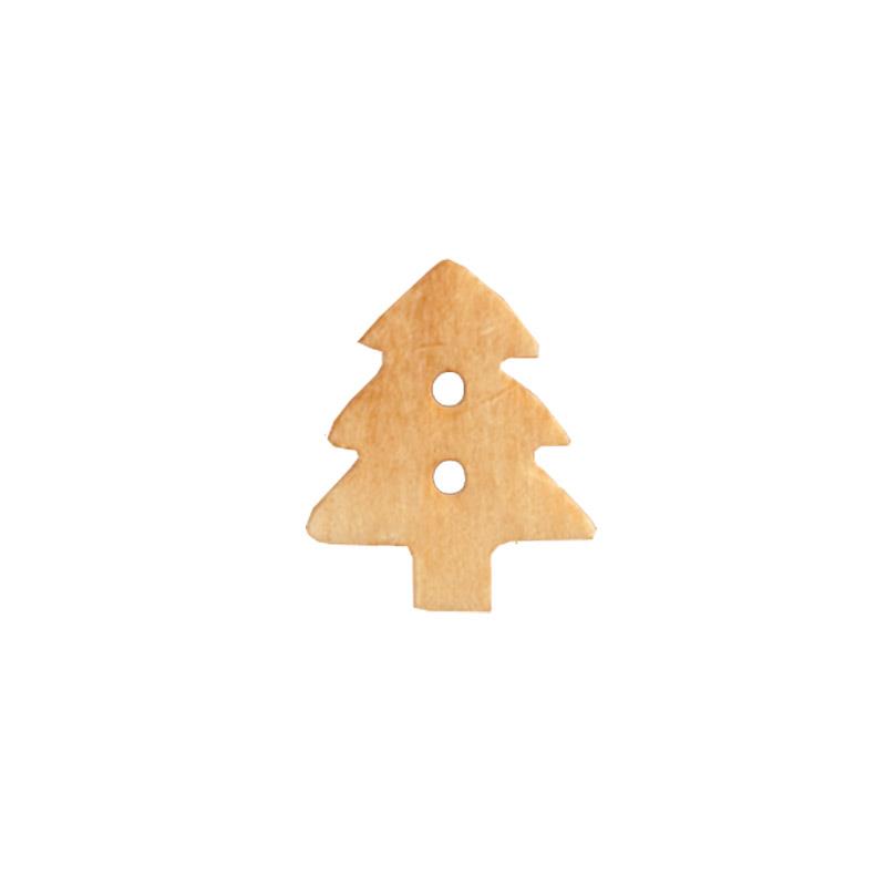 Botón 1.4 cm. madera árbol navidad