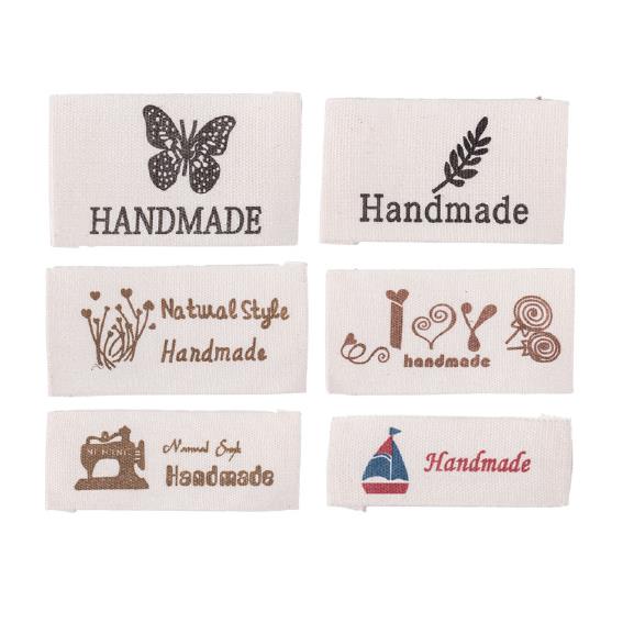 Etiquetas de coser algodón - Hand Made - 60 unid. 