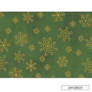 Tela algodón Navidad Copos - Nv - 23 - Verde - B-Fernando Maluhy - 1 metro      | CH124C01