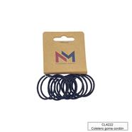 Coletero goma cordón mini fina negra - 12 blister  | CL4222