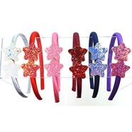 Diadema forrada 2 estrellas purpurina - 6 unid.   | DI0151