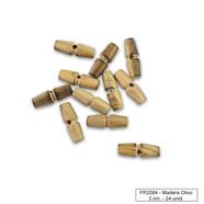 Botón trenka madera olivo - Beige - 3 cm. - 24 unid.   | FR2084 | BOTONES TRENKA MADERA