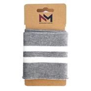 Puño elástico rayas gris claro-blanco - 1 unidad | TX1012