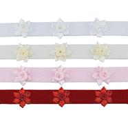 Turbante 1.5 cm. 3 lazos con flor - 10 unid.  | TU0092 | TU0092