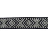 Cinta espiga étnica algodón 30 mm. - Negro/Gris - 15 metros | MC2127-001 | MODELOS CINTAS ETNICAS