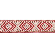 Cinta espiga étnica algodón 30 mm - Rojo/Marfil - 10 metros | MC2127-002 | MODELOS CINTAS ETNICAS