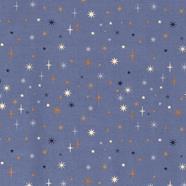 Popelin tela estampada navidad metalizada - Azul - 1 metro | TX0300