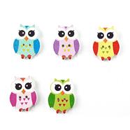 BOTÓN MADERA 20 MM. PINTADO BÚHO | FR0344