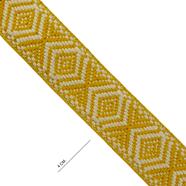 Cinta espiga étnica alg. 4 cm. - Mostaza+Beige - 15 m.  | MC2138-106 | MODELOS CINTAS ETNICAS