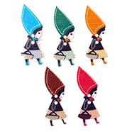 BOTÓN MADERA 3.8 CM. NIÑA CON SOMBRERO | FR0448