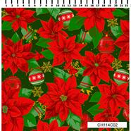 Tela algodón  Poinsetia - Nv - 23 - Verde - B-Fernando Maluhy - 1 metro  | CH114C02