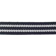 Cinta espiga rayas algodón 3 cm. - Negro/Blanco - 15 metros  | MC2097-001