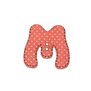 Botón madera - Letra M - 24 unid.  | FR2011-00M | ABECEDARIO BOTÓN MADERA