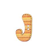 Botón madera - Letra J - 24 unid.  | FR2011-00J | ABECEDARIO BOTÓN MADERA