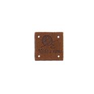 Etiqueta antelina coser 2.5 x 2.5 cm. - Hecho a mano - 25 unid.  | FR7021