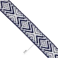 Cinta espiga étnica algodón 3 cm. - Marino + Blanco - 15 metros   | MC2127-003 | MODELOS CINTAS ETNICAS