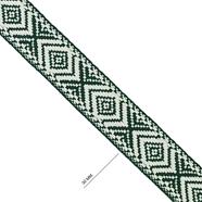 Cinta espiga étnica algodón 3 cm. - Botella + Blanco - 15 metros  | MC2127-020 | MODELOS CINTAS ETNICAS