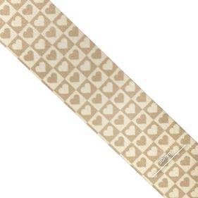 Cinta poliéster estampada corazones beige - 15 metros | MC2146