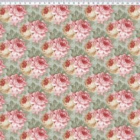 Tela algodón patchwork  SECRET GARDEN - Verde Menta - Millyta - 1 m.        | MV040C02