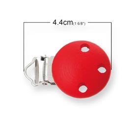 Pinza botón madera - Rojo - 5 unid. | FR0331