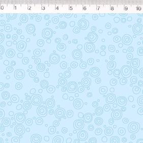 Tela algodón estampada - Bubbles - Celeste  - B-FM - 1 metro  | TX2009-010