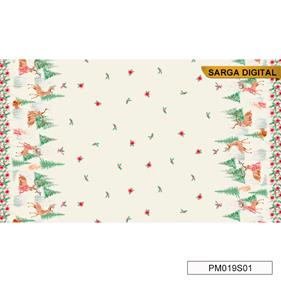 Tela Sarga digital Navidad MANTELES - Nv - 23 - Renos - B-Fernando Maluhy - 1 metro | PM019S01