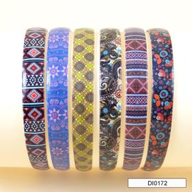 Diadema plastico ancha estampado étnico - 12 unid.       | DI0172