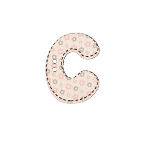 Botón madera - Letra C - 24 unid. | FR2011-00C | ABECEDARIO BOTÓN MADERA