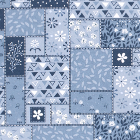 Tela popelin estampado - Celeste - 1 metro | TX0316-010