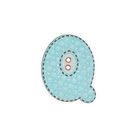 Botón madera - Letra Q -24 unid.  | FR2011-00Q | ABECEDARIO BOTÓN MADERA