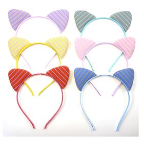 Diadema infantil orejitas rayas  - 12 unid.    | DI0162