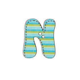 Botón madera - Letra N - 24 unid.  | FR2011-00N | ABECEDARIO BOTÓN MADERA