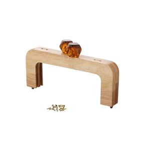 Asa madera natural + bola resina - 19x8 cm. - 1 unid.  | MC0192