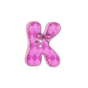 Botón madera - Letra k - 24 unid. | FR2011-00K | ABECEDARIO BOTÓN MADERA