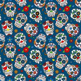 Tela algodón popelin estampado patchwork - Azul - 1 metro | TX3050-0282003