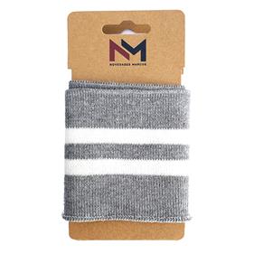 Puño elástico rayas gris claro-blanco - 1 unidad | TX1012