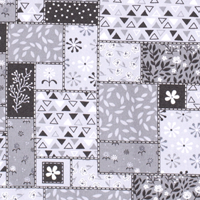 Tela popelin estampado - Gris - 1 metro | TX0316-005