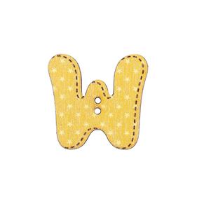 Botón madera - Letra W - 24 unid.  | FR2011-00W | ABECEDARIO BOTÓN MADERA